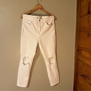 Free People Busted Knee Crop Jeans